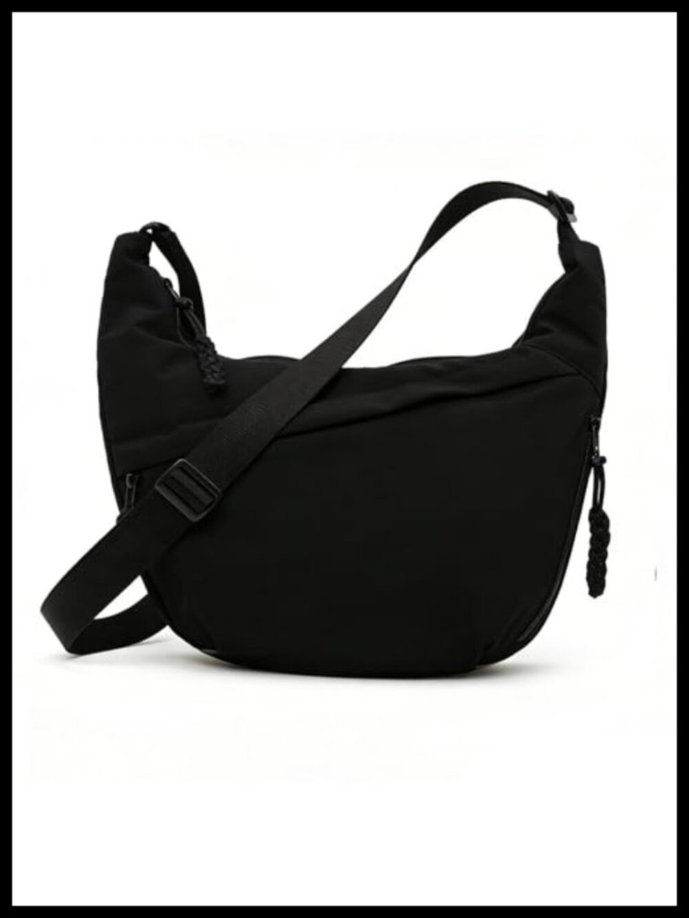 Nylon Crescent Crossbody Bag Half Moon Shoulder Purse Travel